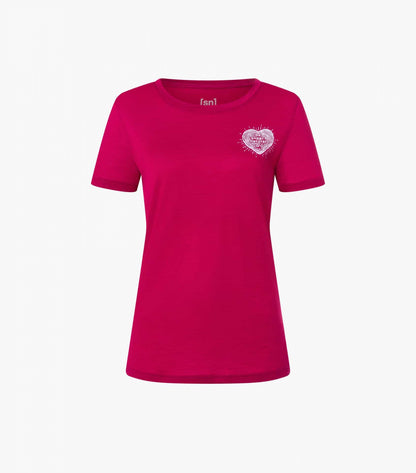 Tricou dama cu merino SN-SUPERNATURAL - W LITTLE HEARTWOOD - Sangria Orchid Ice
