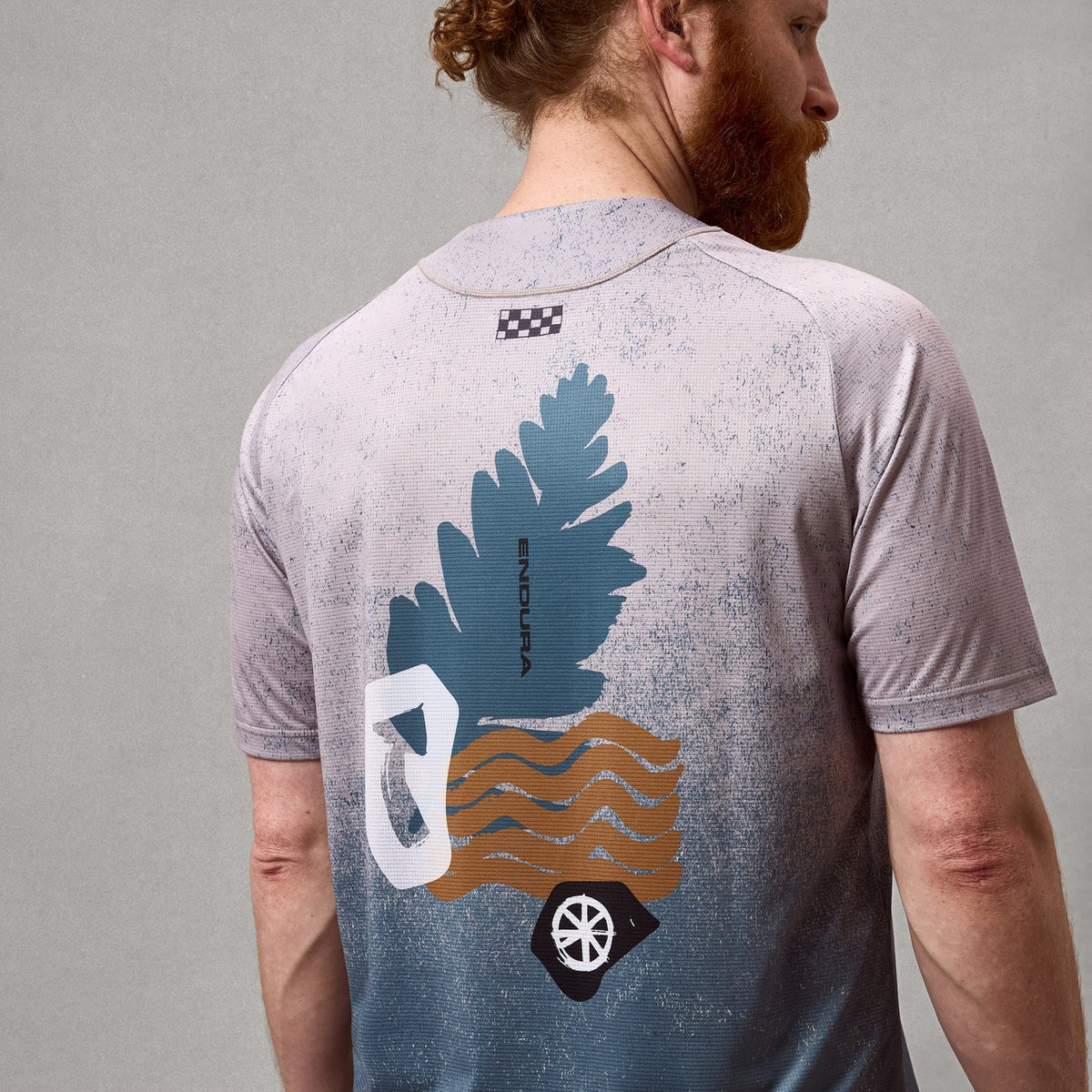 Tricou pentru barbati ENDURA SINGLETRACK S S PRINT - TITANIUM