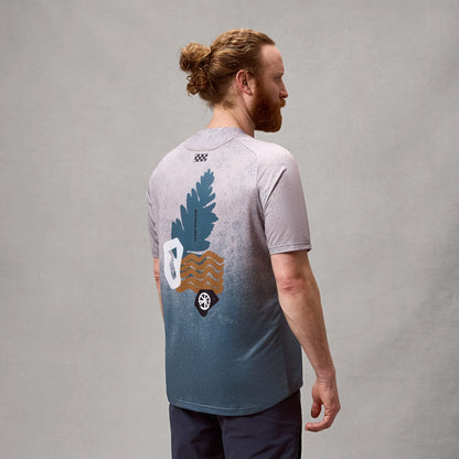Tricou pentru barbati ENDURA SINGLETRACK S S PRINT - TITANIUM