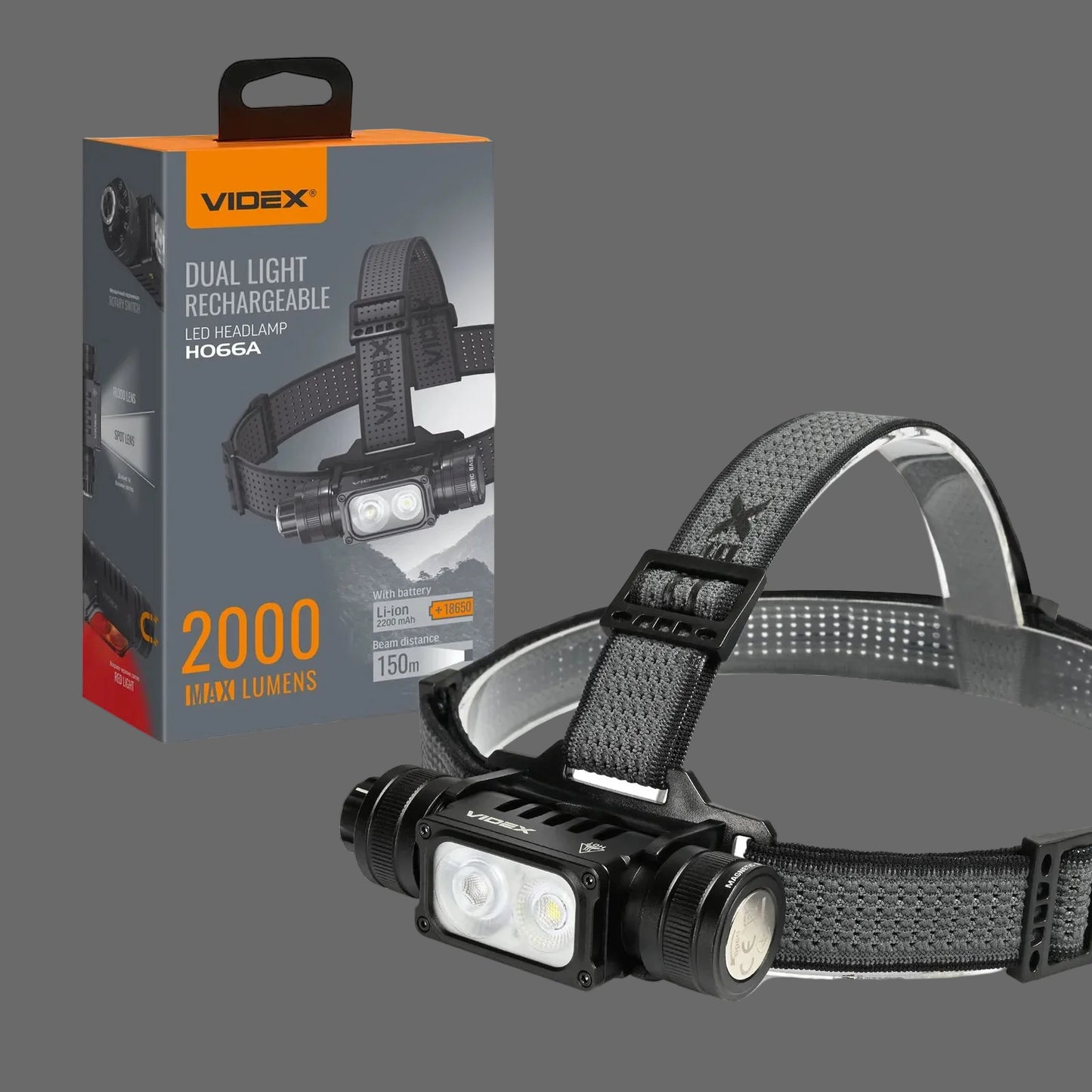 Lanterna frontala cu LED VIDEX  2000Lm 5000K